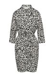 Comma Casual Identity Blousejurk Taupe / Lichtgrijs / Zwart