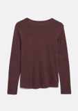 s.Oliver T-shirt à manches longues pour femme coupe slim, bordeaux, 38