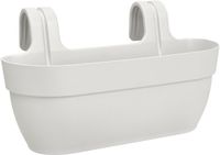 Elho Vibia Campana Easy Hanger L 46 - Balkonbak met Ophanghaken - 100% Gerecycled Plastic - Ø 46.0 x H 26.5 cm - Zijdewit