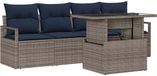 vidaXL Ensemble de banc de jardin 5 pièces gris poly rotin