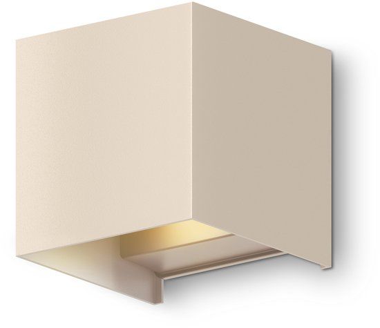 Calex Bari Wandlamp - Zandkleur - IP54 - Warm Wit Licht