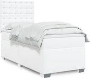 vidaXL Boxspring met matras kunstleer wit 90x190 cm