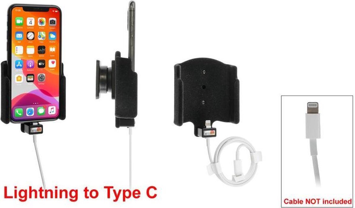 Brodit houder voor kabelbevestiging (lightning - USB-C) Apple iPhone 11 Pro