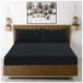 Hoeslaken Easycare Hoeslaken King Size (25cm) diepe zak - microvezel lakens zwart - ademend, vervaging- en kreukbestendig - elastische hoeken - Easycare matras en onderlaken (152 x 203 cm)