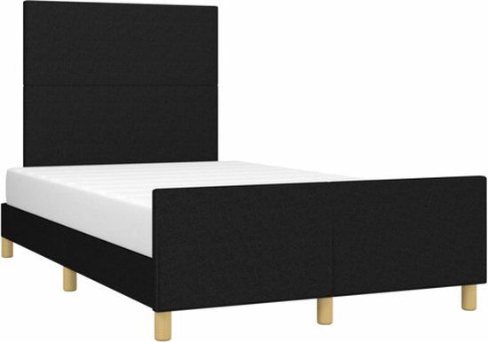vidaXL Bedframe Zonder Matras Stof Zwart 120x200 cm