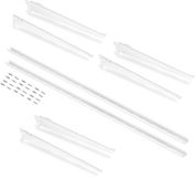Emuca Jagmet kit voor 3 planken met beugels en wandmontageprofielen, lengte 280mm, Staal, Wit gelakt