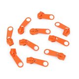 cyclingcolors 10 x vervangende ritssluiting-reparatieset voor ritssluiting, hoofd nr. 5, schuivers voor kleding, tassen, jassen, tassen, koffers, jeans, oranje