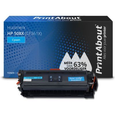 PrintAbout Huismerk HP 508X (CF361X) Toner Cyaan Hoge capaciteit
