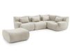 MILYsofa Canapé modulable, 4 places avec méridienne, tissu bouclé, housses de coussin amovibles (crème-beige, 4 places avec méridienne)