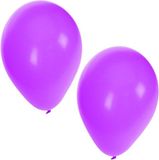 Bellatio Decorations Shoppartners Bv Feest ballonnen - paars - 100x stuks - ca. 27 cm - verjaardag versiering