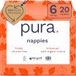 Pura Eco babyluiers - maat 6 (13 kg+/13,2 kg+), 1 pak (20 luiers), ultrazachte luiers voor de gevoelige huid, biologisch katoen, tot 12 uur lekbescherming, EU EcoLabel geaccrediteerd