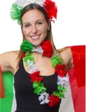Funny Fashion Hawaii Hawaii krans rood, groen en wit - D30 cm - bloemenslinger - bloemenkrans - Italie - kleuren van Italiaanse vlag