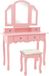 vidaXL Kaptafelset met kruk 100x40x146 cm paulowniahout roze