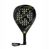 Akkeron Armageddon 26 Luxury 12k professioneel padelracket, carbon 12K impact, zwart met gele details