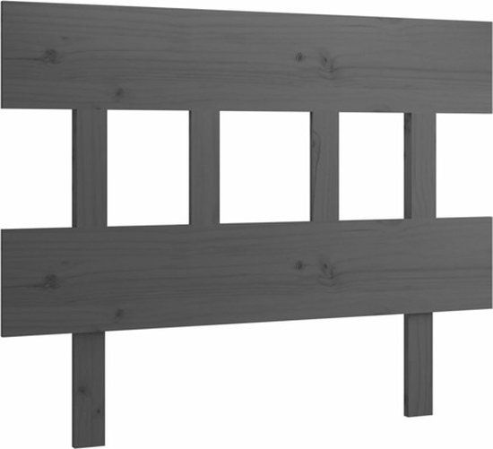 vidaXL Hoofdbord 103,5x3x81 cm massief grenenhout grijs