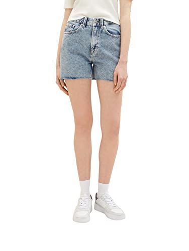 TOM TAILOR Denim Dames Bermuda jeansshort - Acid Washed Blue Denim - XS