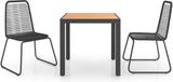 vidaXL Ensemble de jardin 3 pièces PVC-rattan Noir et marron