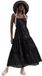 Desigual Eyelet Maxi Dress Tiered Design V-Neck Sleeveless Cotton Black XS