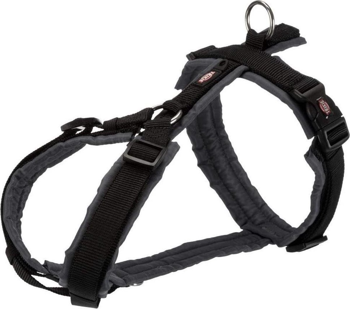 TRIXIE tuig voor hond premium trekking zwart / grijs 36-44x1,5 cm