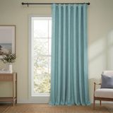 HPD Half Price Drapes Imitatielinnen verduisterende gordijnen, voor slaapkamer en woonkamer, woondecoratie, 243,84 cm lang (1 paneel), extra breed 254 x 243,84 cm (b x l), groen (Sea Thistle)