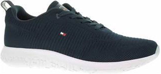 Tommy Hilfiger Corporate Knit Sneakers - White/Black - Men's Size 43