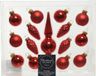 Decoris Cilgro Kerstballenset mini glas rood 15-delig