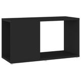 Meuble TV 60x24x32 cm bois travaillé noir