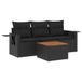 vidaXL 4-delige Loungeset met Kussens, Poly Rattan, Zwart