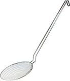 Pentole Agnelli Schuimlepel van roestvrij staal met vertind draadvlechtwerk 14 cm zilver/zwart