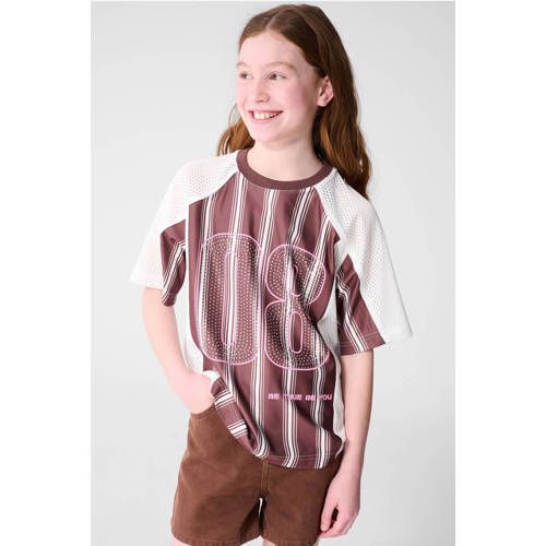 Shoeby gestreept T-shirt bruin