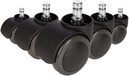 hjh office Bureaustoel Wiel - Zwart - 5 cm - 5 stuks