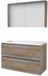 Basic Line Comfort 46 Badkamermeubelset - 100 x 46 cm - Greeploos - 2 Lades - Acryl Wastafel - 2 Kraangaten - Spiegelkast - Scotch Oak