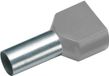 Cimco Dubbele adereindhulzen 4 mm² Deels geïsoleerd Grijs 100 stuk(s)