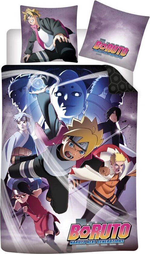 Boruto Dekbedovertrek Team 140 x 200 cm - Katoen - Eenpersoons - Multicolor
