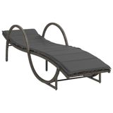 VidaXL Ligbed met kussen 60x199x42 cm poly rattan grijs