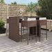 Prolenta Maison Exclusive - 5-delige tuinset voor een bar, met kussens, bruin, van polyrotan