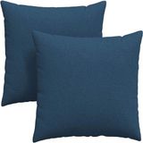 vidaXL - Zitkussens - 2 stuks - Stof - Blauw - 80 x 80 cm