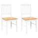 VidaXL Eetkamerstoel Massief Rubberhout Wit 2 Stuks