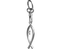 RVS sleutelhanger - 'Ichthus-teken' (Zilver)