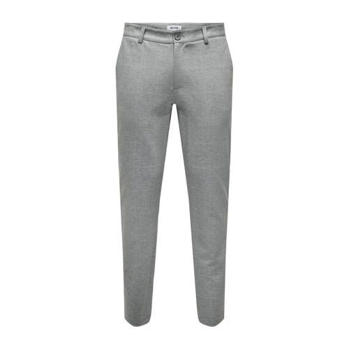 ONLY & SONS Geruite Slim Fit Chino ONSMARK Medium Grey