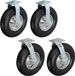 Merkloos Relaxdays 4-delige set bokwielen en zwenkwielen - Luchtband - 260 mm - 120 kg - Zwart/Zilver