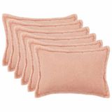 vidaXL - Kussensloop - 6 stuks - Roze - 50 x 75 cm
