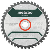 Metabo Metabo zaagblad "precision cut wood - classic", 165x1,8/1,2x20 Z42 WZ 5° Aantal:1