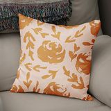 Bonamaison Decoratieve kussenhoes oranje en gebroken wit, werpkussenhoezen, decoratieve kussenslopen voor woonkamer, bank, slaapkamer, maat: 43x43 cm - ontworpen en vervaardigd in Turkije