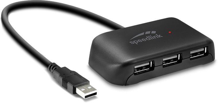 Speedlink SL-140004-BK USB 2.0 Hub - 4 Ports - Black