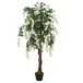 vidaXL - Kunstplant - wisteria - 840 - bladeren - 120 - cm - groen - en - wit