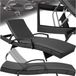 TecTake® Chaise longue en osier Lit de bronzage