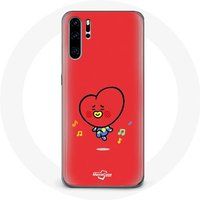 Maniacase Etui voor Huawei P30 Pro BTS Bangtan Boys BT21 TATA V Rode Achtergrond