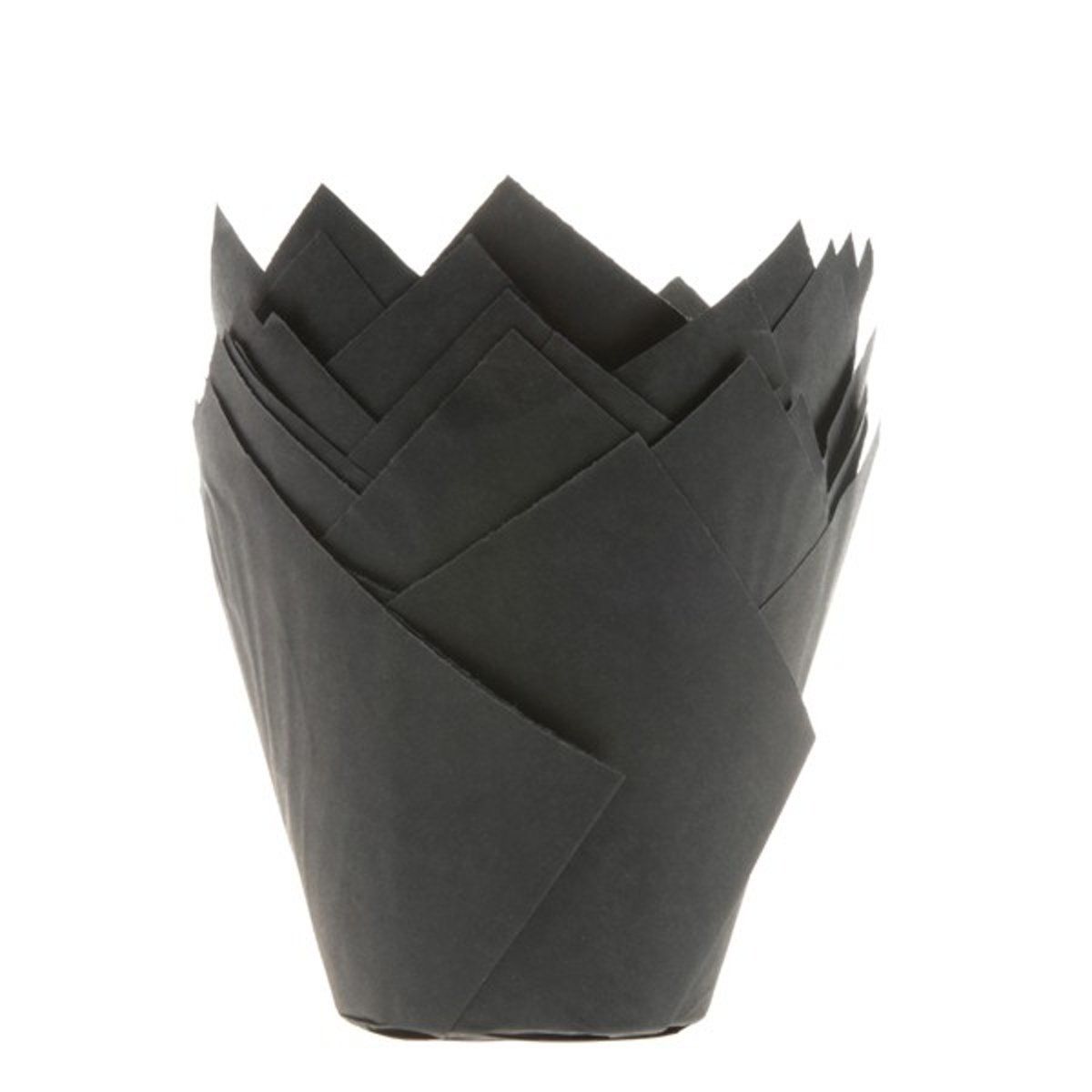 House of Marie Muffin Vormpjes Tulp Zwart pk/36