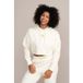 Gold's Gym Damen Cropped Hoodie Rubber Print Off-white